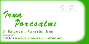 irma porcsalmi business card